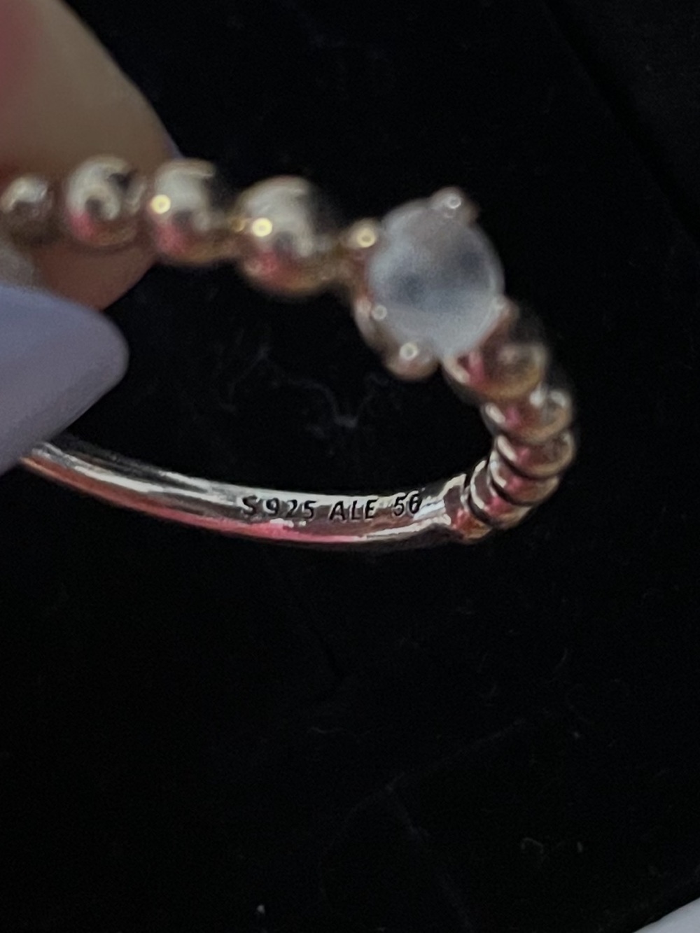 Pandora April Birthstone Beaded Ring - Silver - Picture 4 of 4
